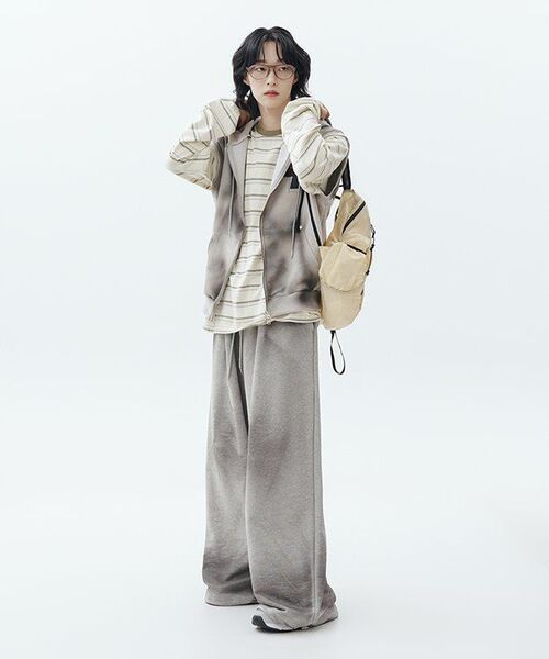 SK8ER ROCK(スケーターロック)の「Painting Cross Sweat Wide Pants ((melange gray))(スウェットパンツ・レディース・その他・ONE SIZE)」の6枚目の写真