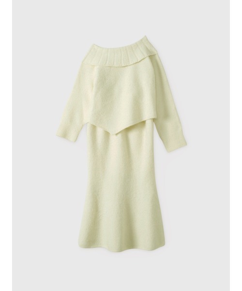 EIMY ISTOIRE（エイミーイストワール）の「ワンショルトップスマーメイドスカートニットセット（セットアップ・レディース・グレー/オフホワイト/ミント/ライトピンク・F）」の3枚目の写真