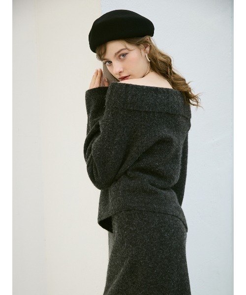 EIMY ISTOIRE（エイミーイストワール）の「ワンショルトップスマーメイドスカートニットセット（セットアップ・レディース・グレー/オフホワイト/ミント/ライトピンク・F）」の11枚目の写真