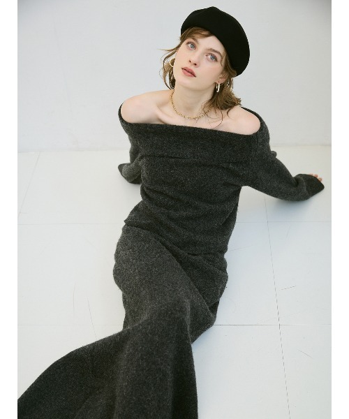 EIMY ISTOIRE（エイミーイストワール）の「ワンショルトップスマーメイドスカートニットセット（セットアップ・レディース・グレー/オフホワイト/ミント/ライトピンク・F）」の16枚目の写真