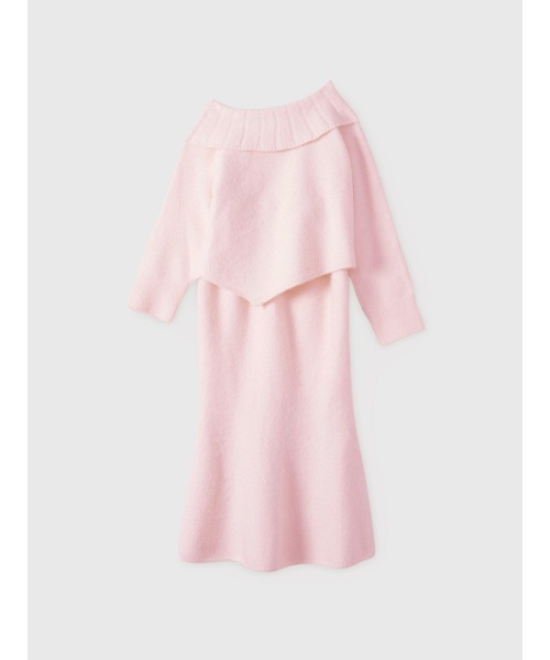 ワンショルトップスマーメイドスカートニットセット（セットアップ