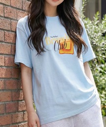 トーストとバターグラフィックプリントTシャツ