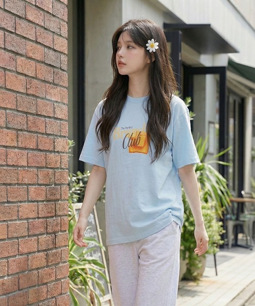September SEOUL(セプテンバーソウル)の「トーストとバターグラフィックプリントTシャツ(Tシャツ/カットソー・レディース・ホワイト/ブルー・FREE)」の9枚目の写真