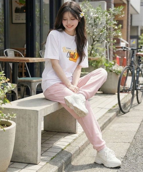 September SEOUL(セプテンバーソウル)の「トーストとバターグラフィックプリントTシャツ(Tシャツ/カットソー・レディース・ホワイト/ブルー・FREE)」の4枚目の写真