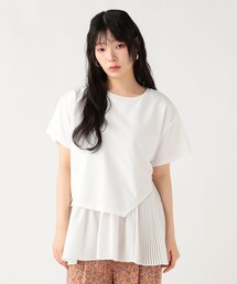 異素材 アシンメトリー プルオーバー