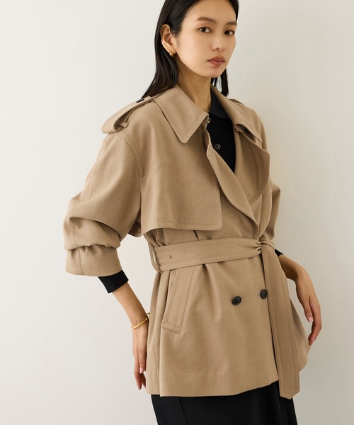 ROPE'(ロペ)の「【MANTECO(マンテコ)】テンセルウールミドル丈トレンチコート(トレンチコート・レディース・ベージュ・FREE)」の1枚目の写真