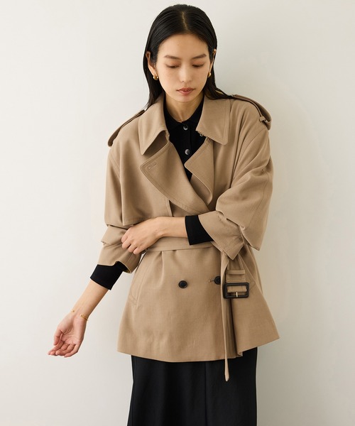 ROPE'(ロペ)の「【MANTECO(マンテコ)】テンセルウールミドル丈トレンチコート(トレンチコート・レディース・ベージュ・FREE)」の4枚目の写真