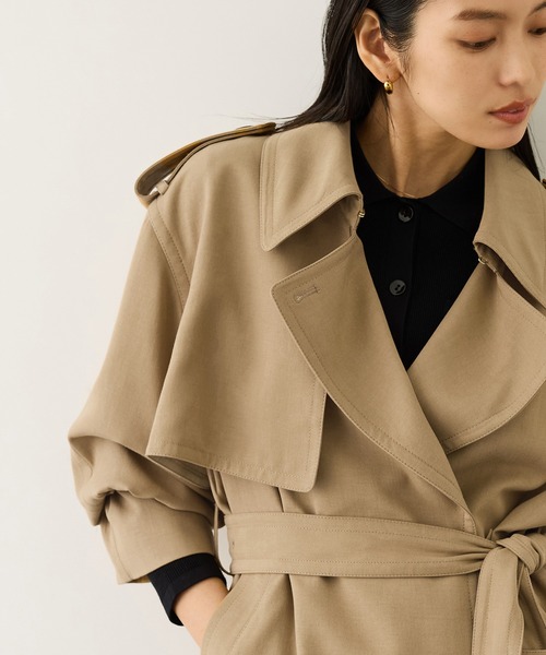 ROPE'(ロペ)の「【MANTECO(マンテコ)】テンセルウールミドル丈トレンチコート(トレンチコート・レディース・ベージュ・FREE)」の6枚目の写真