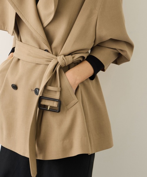 ROPE'(ロペ)の「【MANTECO(マンテコ)】テンセルウールミドル丈トレンチコート(トレンチコート・レディース・ベージュ・FREE)」の7枚目の写真