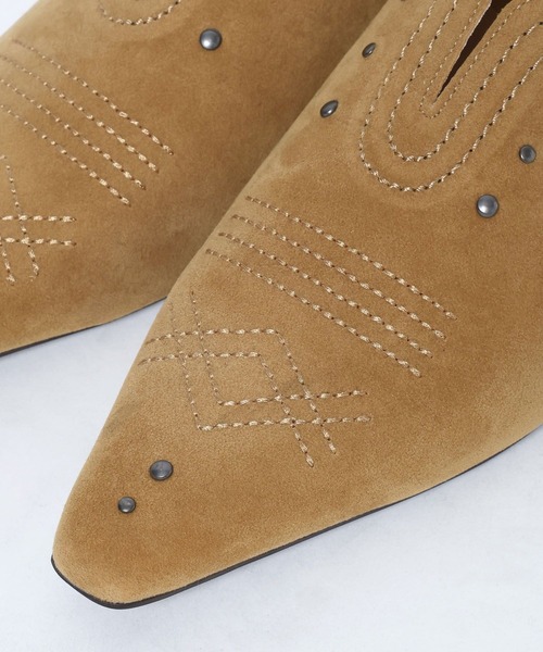 JEANASIS（ジーナシス）の「ウエスタンポインテッドミュール/643527（パンプス・レディース・ブラック/ベージュ・MEDIUM/LARGE）」の8枚目の写真