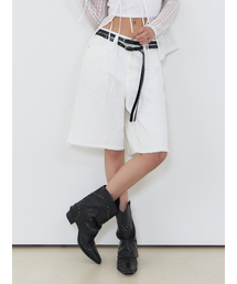 Bermuda Denim Pants White