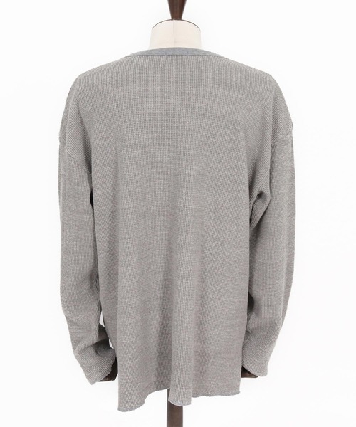UN-FILLED(アンフィルド)の「mlt5571-UF DOG WAFFLE LONG SLEEVE T-shirt ロンT(シュナウザー)-着丈前後差無(SDUF-2604SNZ-L)(Tシャツ/カットソー・メンズ・アイボリー/グレー/ホワイト・ONE SIZE)」の18枚目の写真