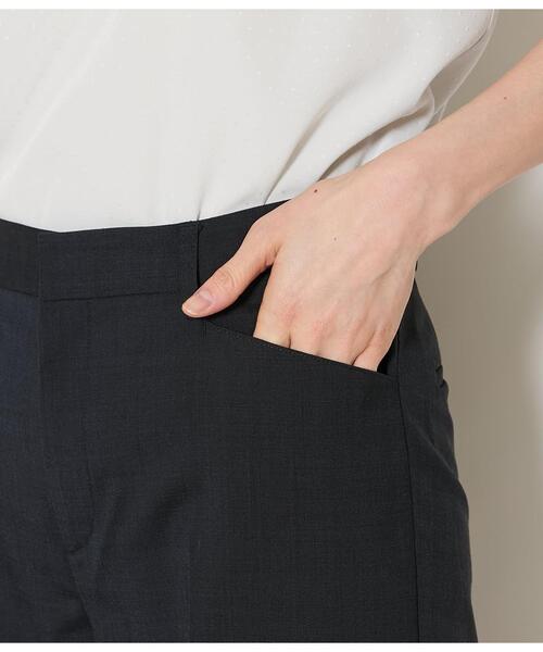 NEWYORKER（ニューヨーカー）の「【ウォッシャブル】ウールピンヘッド テーパードパンツ（スラックス・レディース・ブラウン/ネイビー/ダークグレー・11号/9号）」の7枚目の写真