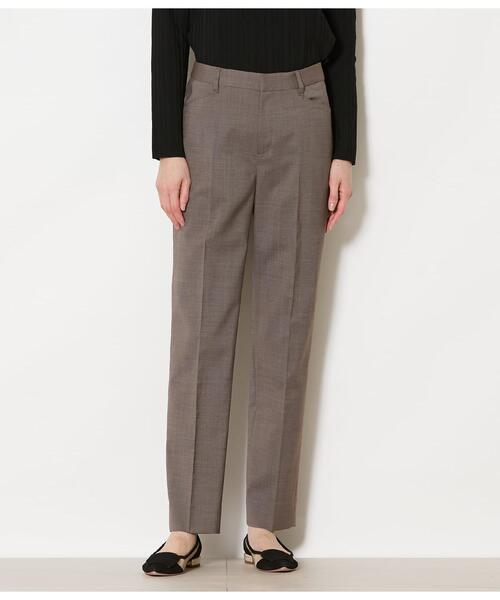 NEWYORKER（ニューヨーカー）の「【ウォッシャブル】ウールピンヘッド テーパードパンツ（スラックス・レディース・ブラウン/ネイビー/ダークグレー・11号/9号）」の21枚目の写真