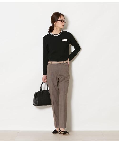 NEWYORKER（ニューヨーカー）の「【ウォッシャブル】ウールピンヘッド テーパードパンツ（スラックス・レディース・ブラウン/ネイビー/ダークグレー・11号/9号）」の22枚目の写真
