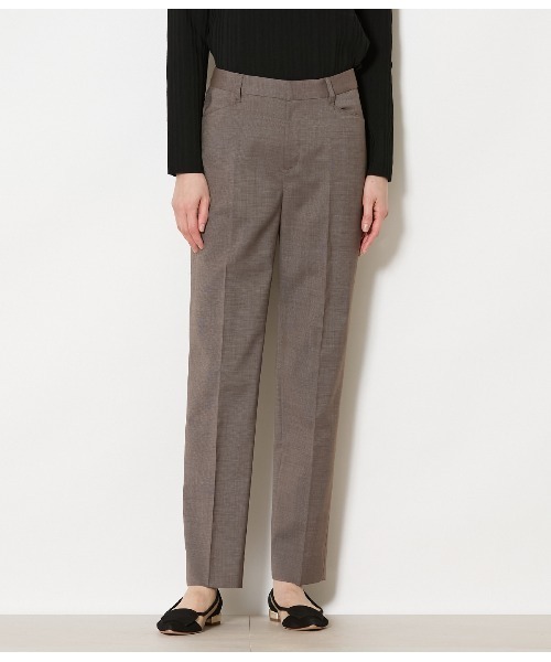 NEWYORKER（ニューヨーカー）の「【ウォッシャブル】ウールピンヘッド テーパードパンツ（スラックス・レディース・ブラウン/ネイビー/ダークグレー・11号/9号）」の14枚目の写真