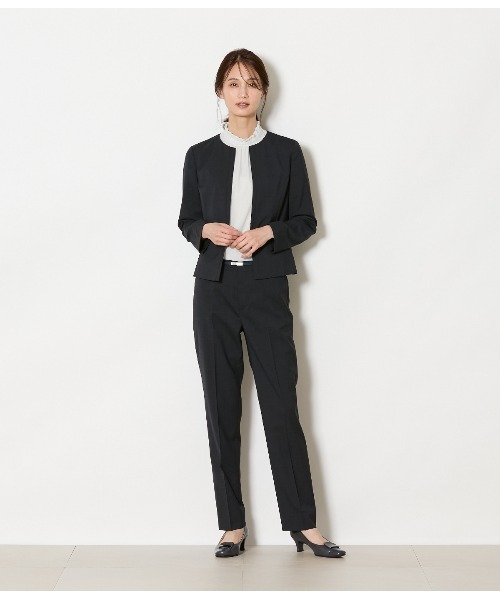 NEWYORKER（ニューヨーカー）の「【ウォッシャブル】ウールピンヘッド テーパードパンツ（スラックス・レディース・ブラウン/ネイビー/ダークグレー・11号/9号）」の18枚目の写真