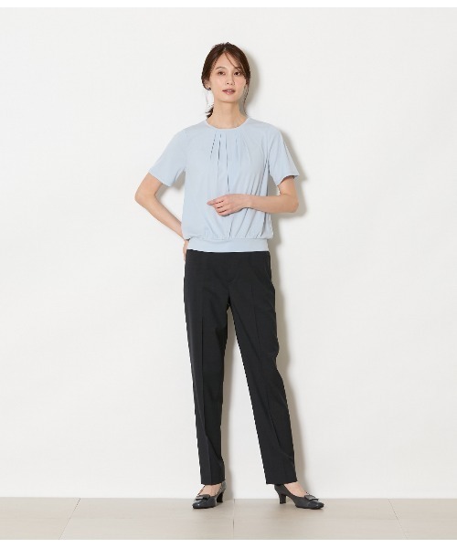 NEWYORKER（ニューヨーカー）の「【ウォッシャブル】ウールピンヘッド テーパードパンツ（スラックス・レディース・ブラウン/ネイビー/ダークグレー・11号/9号）」の19枚目の写真