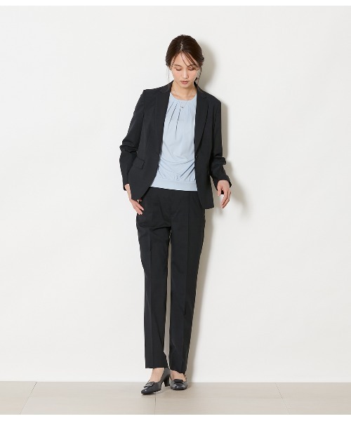 NEWYORKER（ニューヨーカー）の「【ウォッシャブル】ウールピンヘッド テーパードパンツ（スラックス・レディース・ブラウン/ネイビー/ダークグレー・11号/9号）」の20枚目の写真