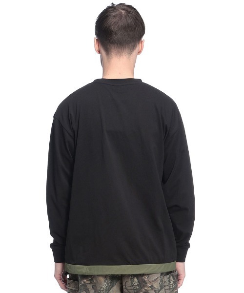 GERRY(ジェリー)の「GERRY (ジェリー) ナイロン胸ポケット 長袖 Tシャツ ロンT(Tシャツ/カットソー・メンズ・ホワイト/ブラック・LL/L/M)」の6枚目の写真