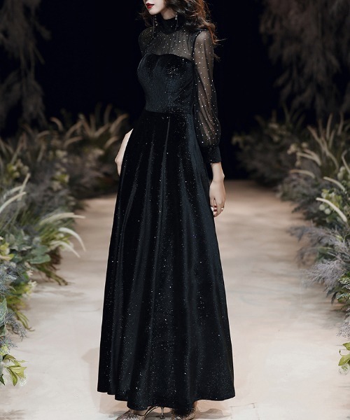 FREE STYLISTS(フリー スタイリスト)の「YUGA_YGMC Beaded see-through flared dress(ドレス・レディース・ブラック・L/S/XL/M)」の2枚目の写真