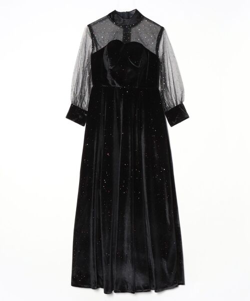 FREE STYLISTS(フリー スタイリスト)の「YUGA_YGMC Beaded see-through flared dress(ドレス・レディース・ブラック・L/S/XL/M)」の7枚目の写真