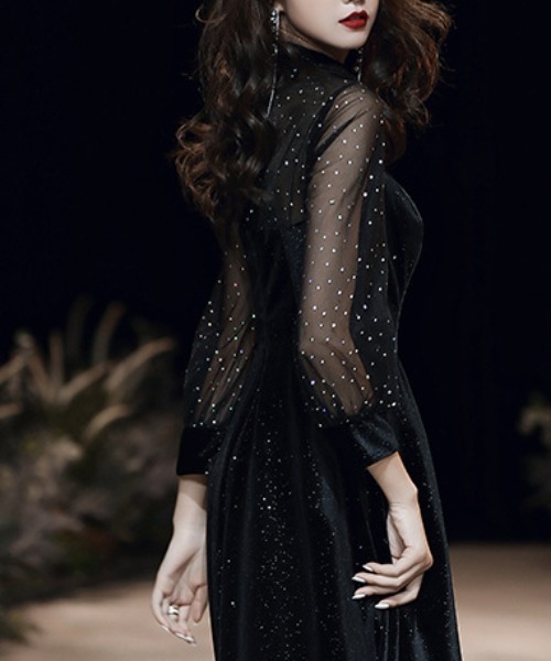FREE STYLISTS(フリー スタイリスト)の「YUGA_YGMC Beaded see-through flared dress(ドレス・レディース・ブラック・L/S/XL/M)」の10枚目の写真
