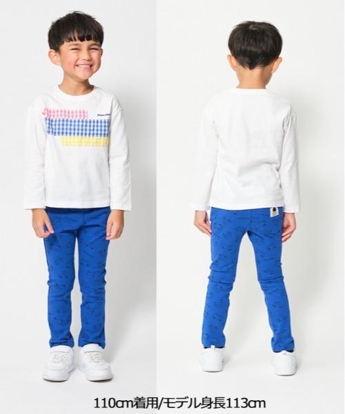 Moujonjon（ムージョンジョン）の「ギンガムチェック配色長袖Tシャツ（Tシャツ/カットソー・キッズ・ネイビー/ホワイト・140/130/120/110/100/90/80）」の10枚目の写真