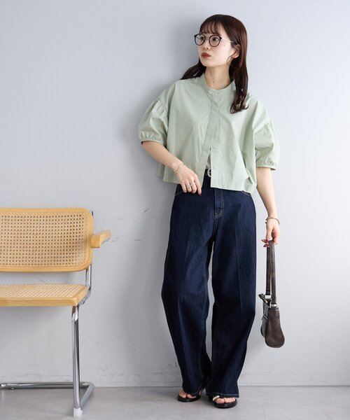 DISCOAT(ディスコート)の「【WEB限定】袖ボリュームハーフスリーブショートシャツ(シャツ/ブラウス・レディース・ブラック/ミント/アイボリー・MEDIUM)」の18枚目の写真