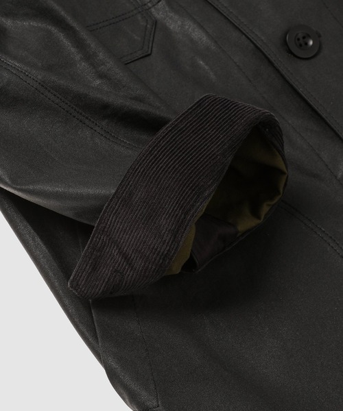 セール】COTTON OX COATING × LEATHER COAT（チェスターコート