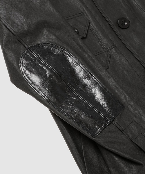 セール】COTTON OX COATING × LEATHER COAT（チェスターコート