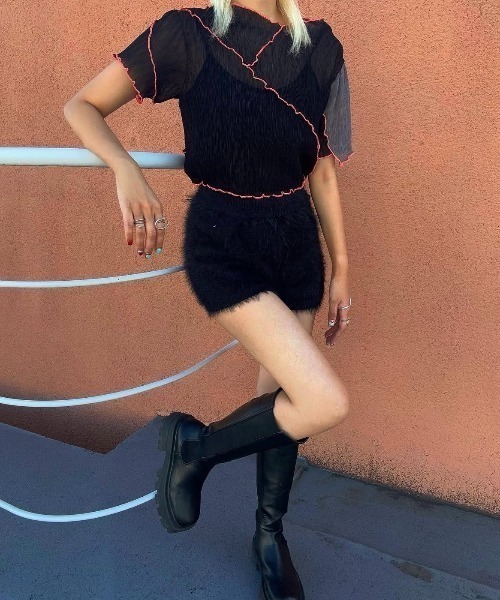 ENCLOSURE（エンクロージャー）の「【ENCLOSURE】2way multicolor switching sheer blouse（シャツ/ブラウス・レディース・グリーン系その他/レッド系その他/グレー系その他・FREE）」の18枚目の写真