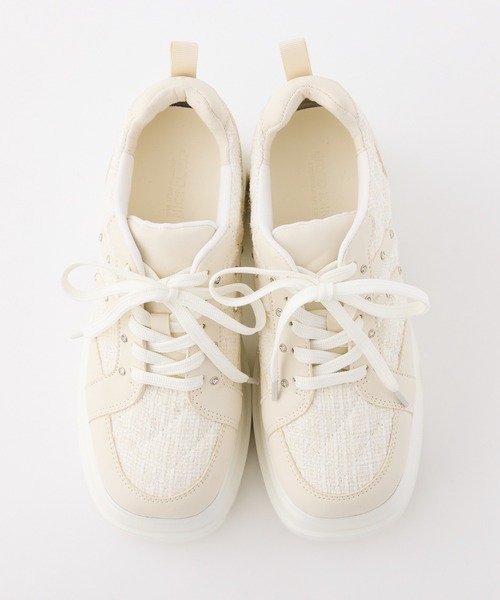 one after another NICE CLAUP（ワンアフターアナザーナイスクラップ）の「ビジュー付きトリプルソールスニーカー（スニーカー・レディース・ホワイト系その他/ホワイト/グレー・S/L/M）」の9枚目の写真