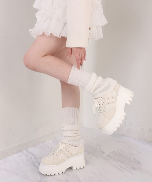 one after another NICE CLAUP（ワンアフターアナザーナイスクラップ）の「ビジュー付きトリプルソールスニーカー（スニーカー・レディース・ホワイト系その他/ホワイト/グレー・S/L/M）」の14枚目の写真