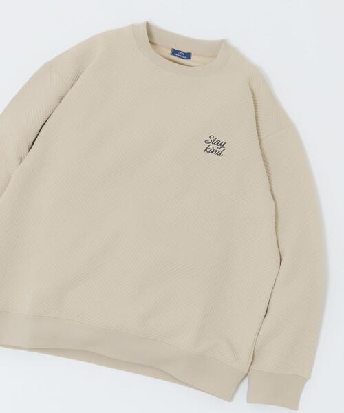 ITEMS URBANRESEARCH(アイテムズ アーバンリサーチ)の「刺繍ジャカードロングスリーブカットソー(スウェット・メンズ・ベージュ系その他/ホワイト/ベージュ/ブラック・MEDIUM/LARGE)」の3枚目の写真