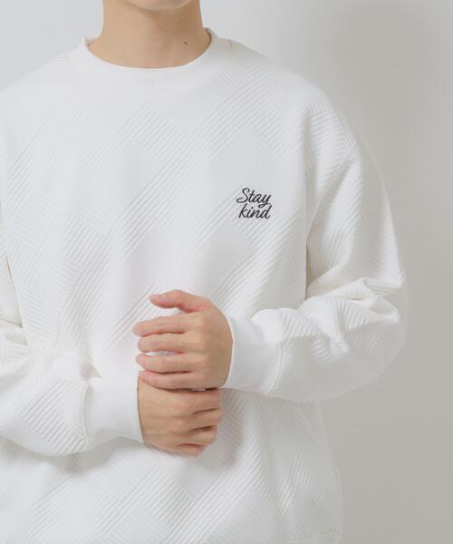 ITEMS URBANRESEARCH(アイテムズ アーバンリサーチ)の「刺繍ジャカードロングスリーブカットソー(スウェット・メンズ・ベージュ系その他/ホワイト/ベージュ/ブラック・MEDIUM/LARGE)」の2枚目の写真