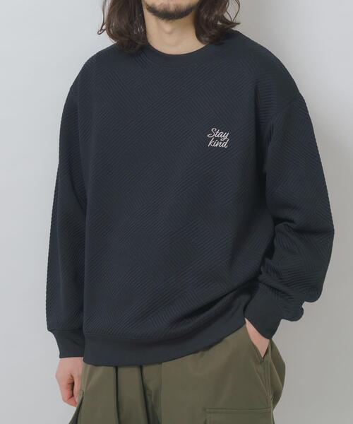 ITEMS URBANRESEARCH(アイテムズ アーバンリサーチ)の「刺繍ジャカードロングスリーブカットソー(スウェット・メンズ・ベージュ系その他/ホワイト/ベージュ/ブラック・MEDIUM/LARGE)」の1枚目の写真