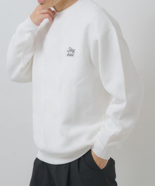 ITEMS URBANRESEARCH(アイテムズ アーバンリサーチ)の「刺繍ジャカードロングスリーブカットソー(スウェット・メンズ・ベージュ系その他/ホワイト/ベージュ/ブラック・MEDIUM/LARGE)」の6枚目の写真