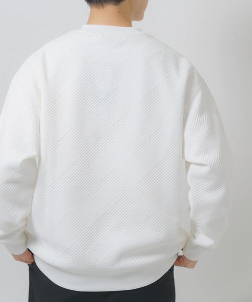 ITEMS URBANRESEARCH(アイテムズ アーバンリサーチ)の「刺繍ジャカードロングスリーブカットソー(スウェット・メンズ・ベージュ系その他/ホワイト/ベージュ/ブラック・MEDIUM/LARGE)」の7枚目の写真