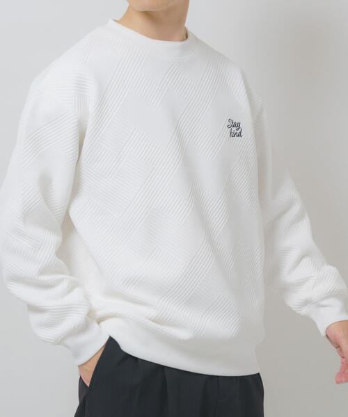 ITEMS URBANRESEARCH(アイテムズ アーバンリサーチ)の「刺繍ジャカードロングスリーブカットソー(スウェット・メンズ・ベージュ系その他/ホワイト/ベージュ/ブラック・MEDIUM/LARGE)」の8枚目の写真