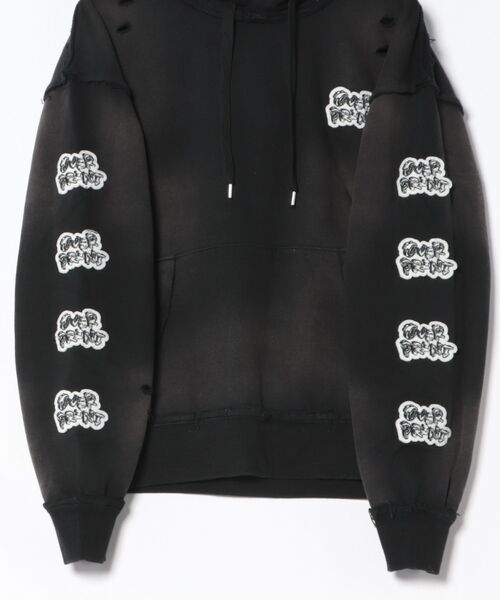 over print(オーバープリント)の「overprint/オーバープリント/PATCH Hoodie 7th Anniversary(パーカー・レディース・ブラック・M/L/XL)」の2枚目の写真