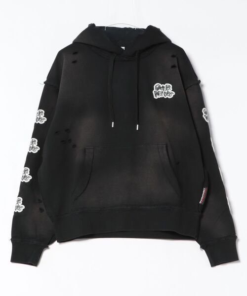 over print(オーバープリント)の「overprint/オーバープリント/PATCH Hoodie 7th Anniversary(パーカー・レディース・ブラック・M/L/XL)」の4枚目の写真