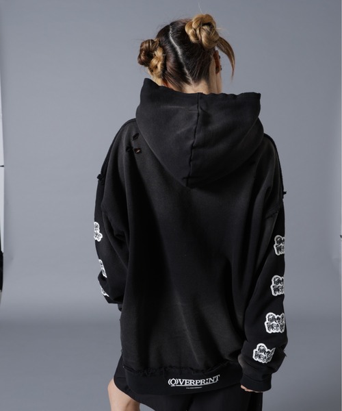 over print(オーバープリント)の「overprint/オーバープリント/PATCH Hoodie 7th Anniversary(パーカー・レディース・ブラック・M/L/XL)」の12枚目の写真