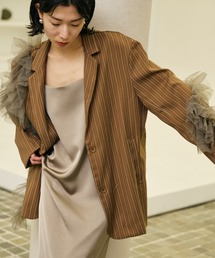 AIC. | チュールデコレーションストライプジャケット(テーラードジャケット)