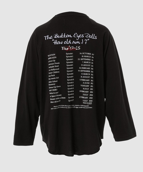 DAIRIKU（ダイリク）の「BUTTON EYE DOLL Raglan Tag Tour Tee（Tシャツ/カットソー・メンズ・ブラック/ホワイト・L/M）」の6枚目の写真