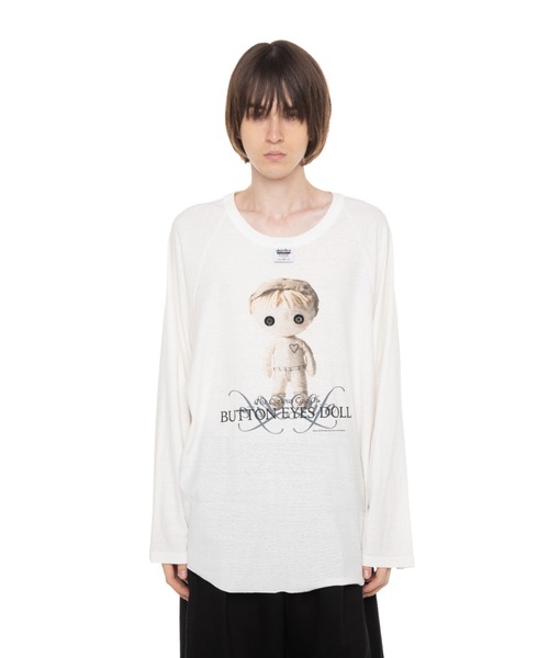 DAIRIKU（ダイリク）の「BUTTON EYE DOLL Raglan Tag Tour Tee（Tシャツ/カットソー・メンズ・ブラック/ホワイト・L/M）」の3枚目の写真