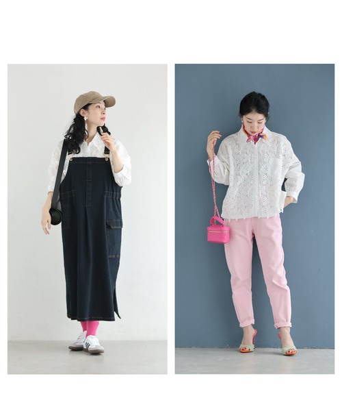 cawaii(カワイイ)の「裾が絞れるリーフレースシャツトップス(シャツ/ブラウス・レディース・ホワイト/ブラック・FREE)」の6枚目の写真
