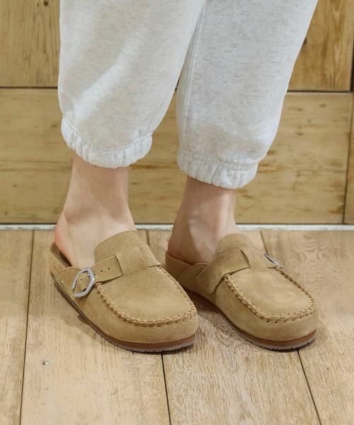 MINNETONKA（ミネトンカ） / 本革 スエード クロッグシューズ BUCKLE