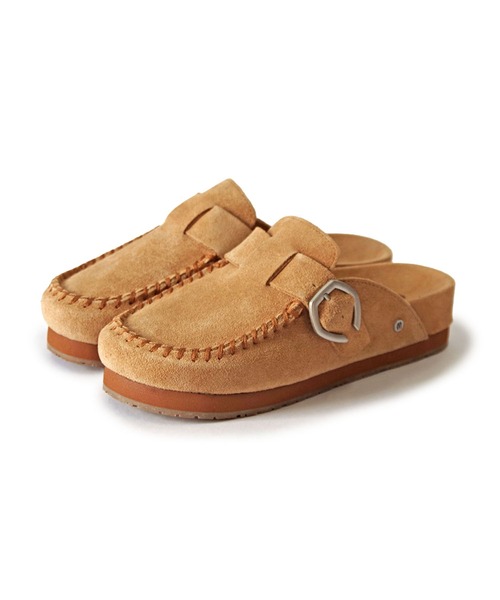 Minnetonka(ミネトンカ)の「MINNETONKA(ミネトンカ) / 本革 スエード クロッグシューズ BUCKLE CLOG(サンダル・レディース・ブラウン/ベージュ・7/6/8/9/5)」の13枚目の写真