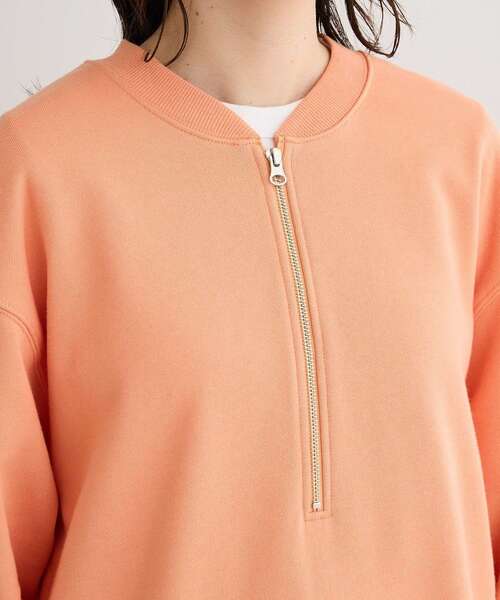 Green　Parks（グリーンパークス）の「ハーフZip裏毛プルオーバー（Tシャツ/カットソー・レディース・チャコールグレー/オレンジ/ホワイト系その他2/ホワイト系その他・FREE）」の13枚目の写真